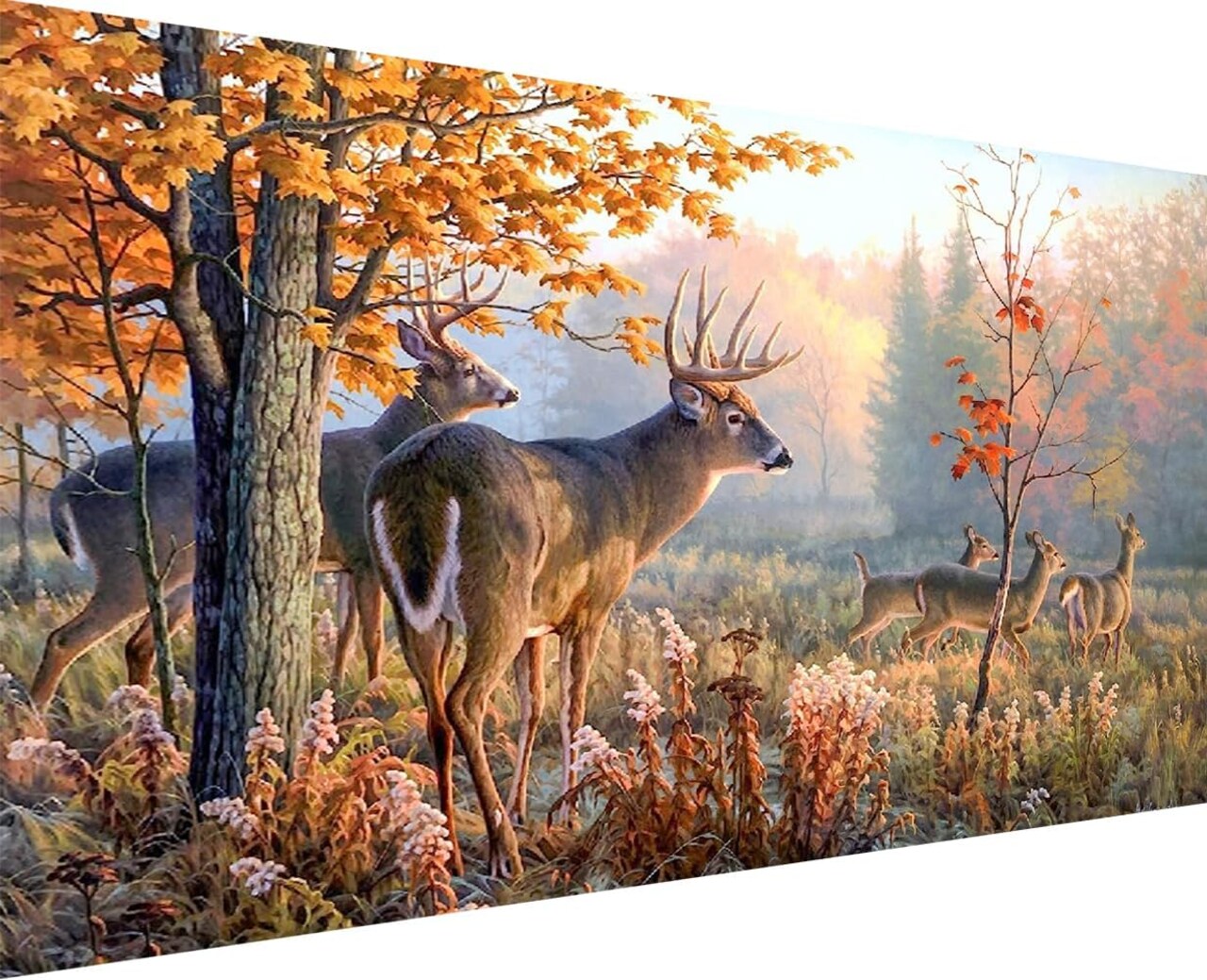 5D Diamond Art Painting Deer, Large Size Deer Diamond Painting Kits for Adults,DIY Full Drill Arts and Crafts,Gem Art Painting with Diamond Home Wall Decor 27.5 X 15.7inch